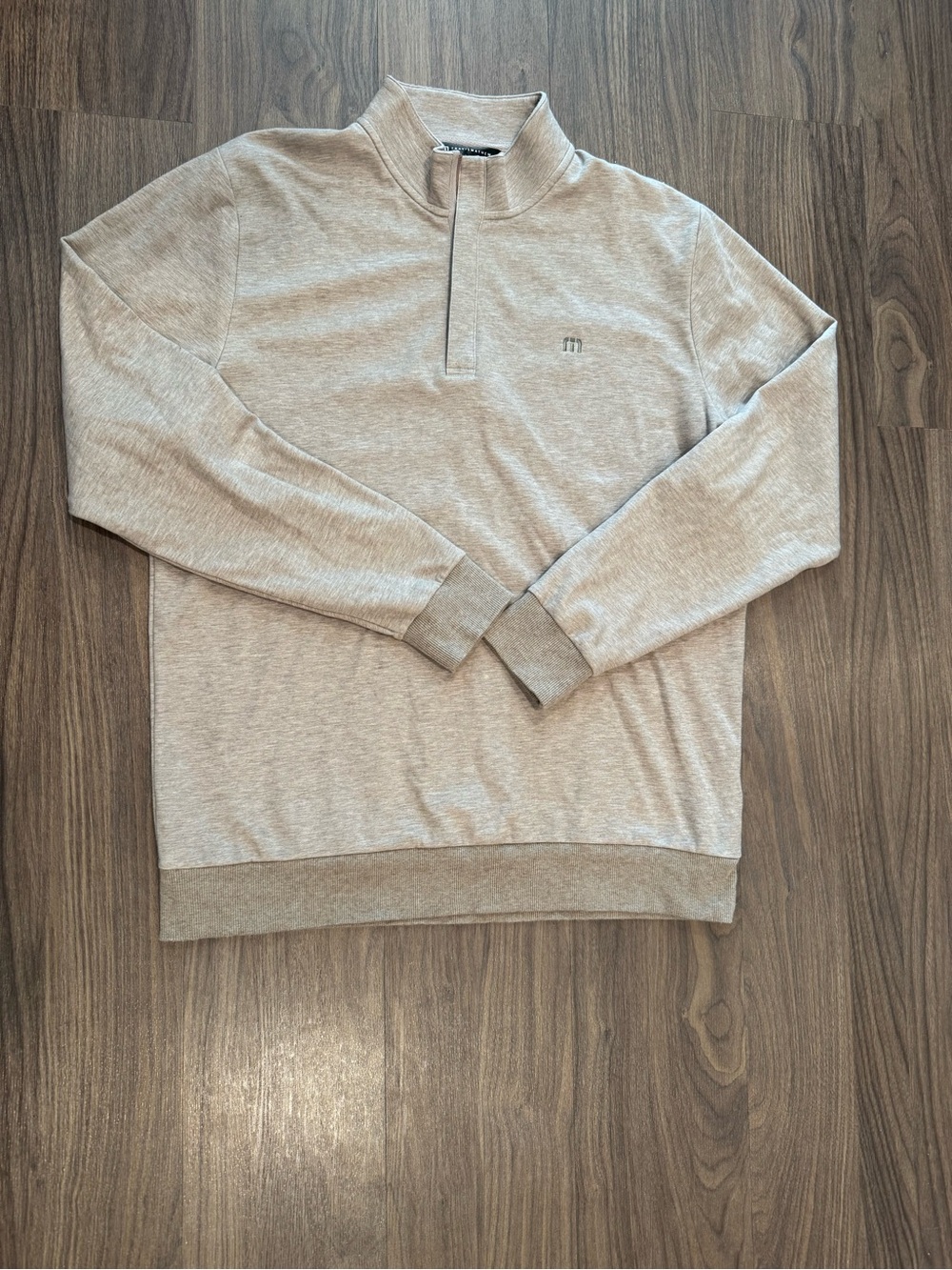 Travis Mathew Men's Light Beige Quarter-Zip Pullover